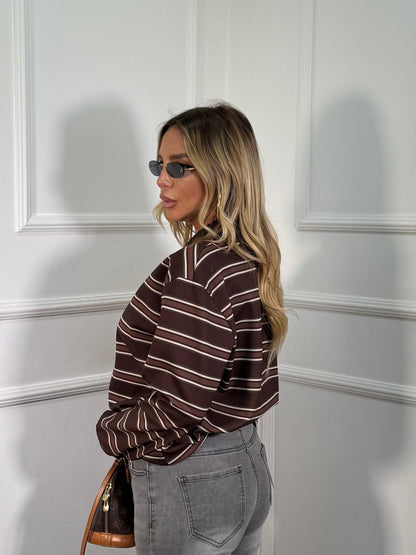 Polo in pile Florence marrone m60601