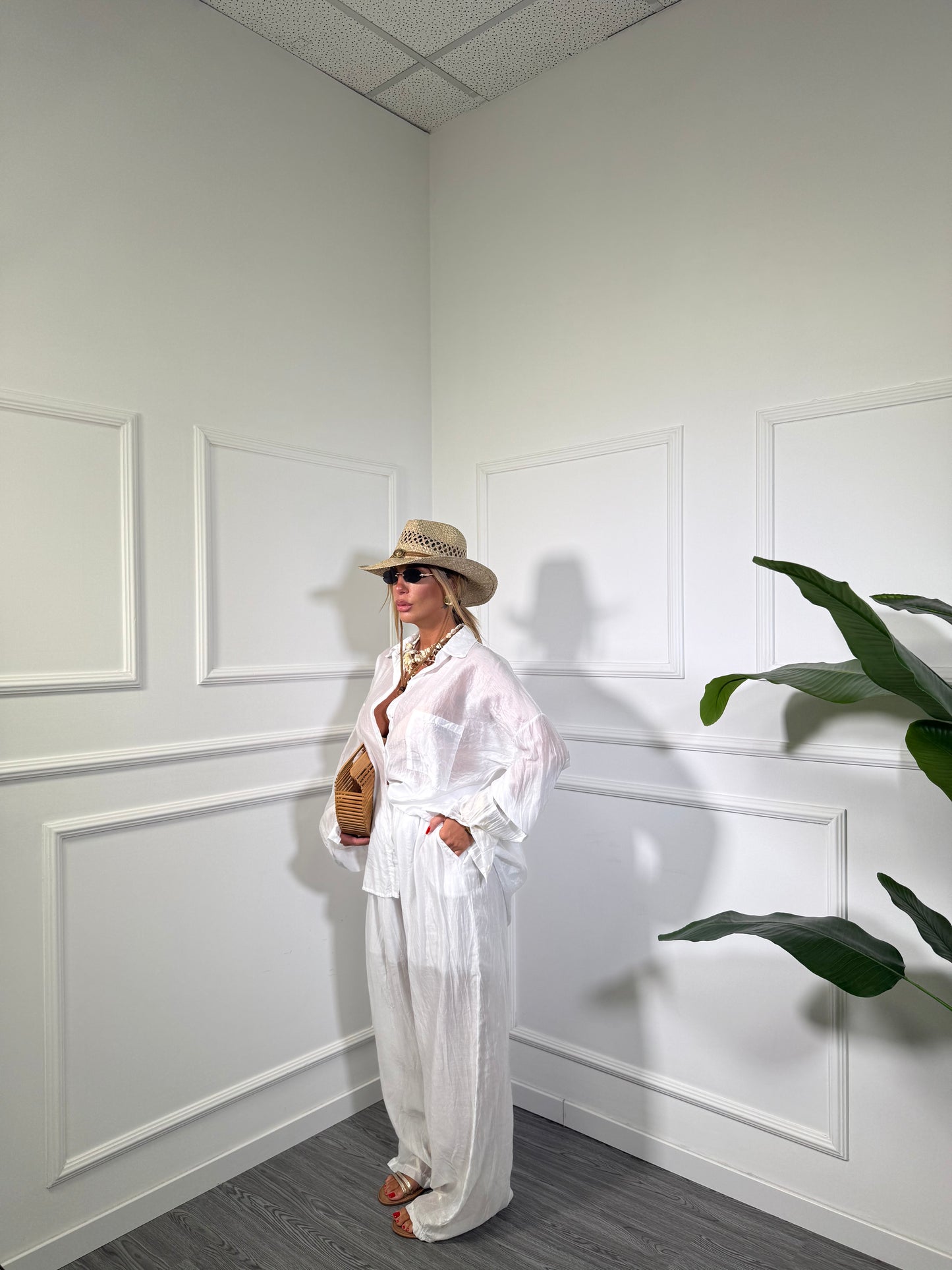 Coordinato semi velato (curvy) Kalua bianco 268162