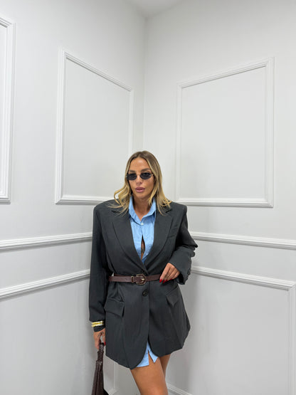 Cintura ecopelle marrone