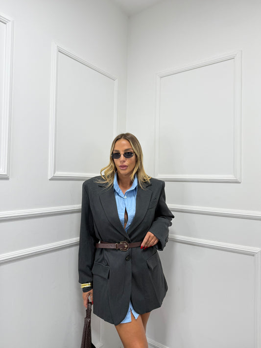 Cintura ecopelle marrone