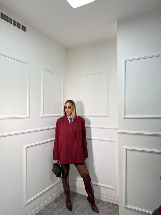 Abito giacca taglio asimmetrico Attico bordeaux 42672