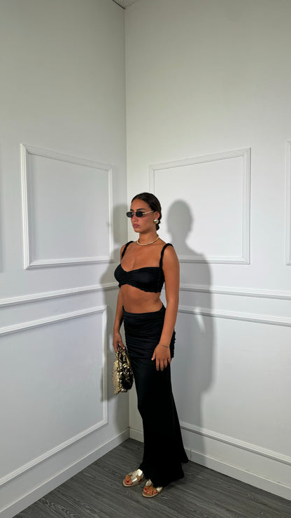 Coordinato in lycra Calliope nero