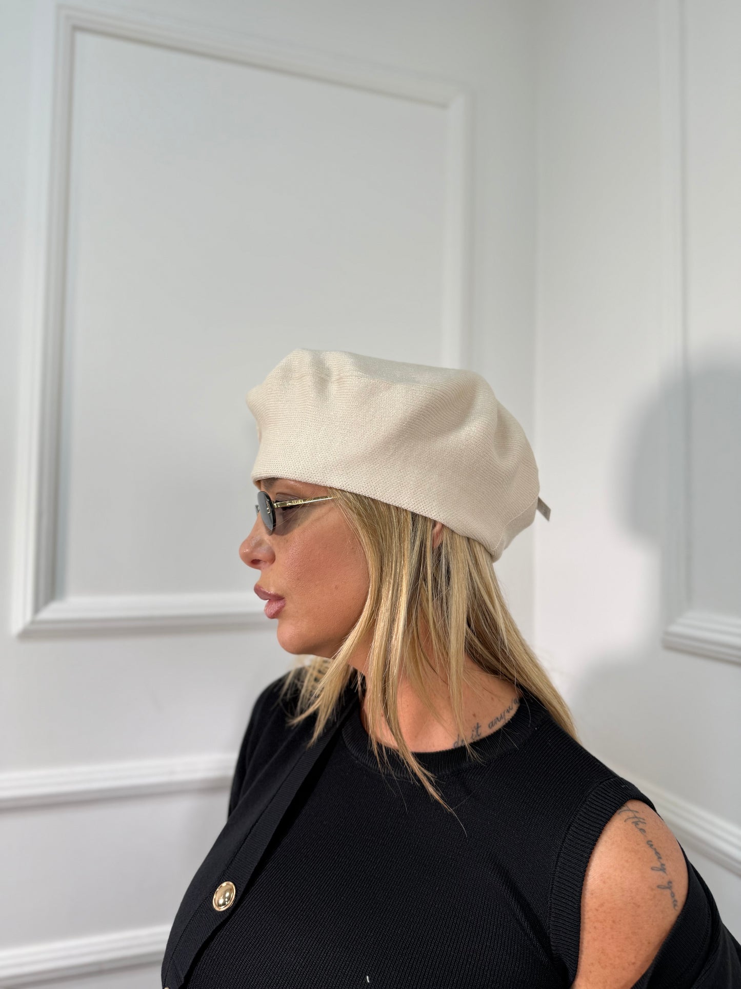 Basco parigino lana rasata panna