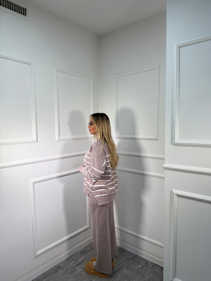 Coordinato in lana rasata Butter taupe g118