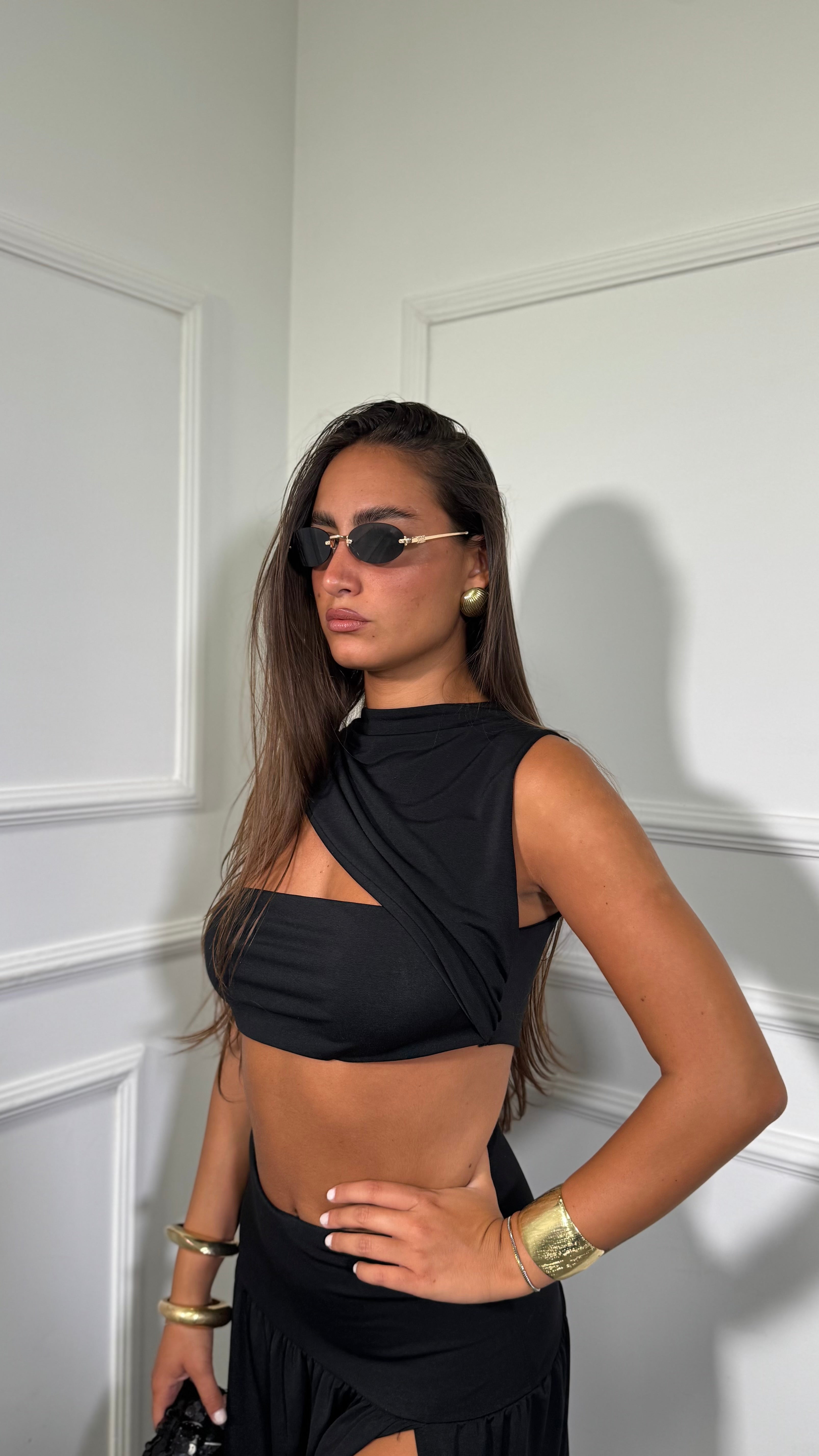Coordinato in jersey Amaliè nero 8080