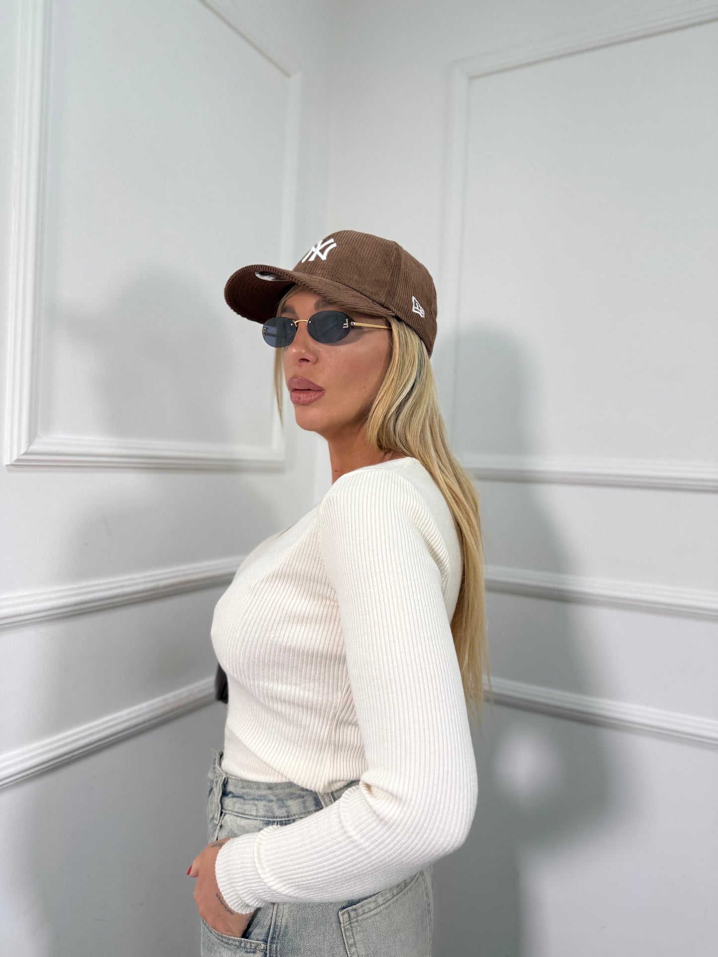 Maglia a costine Week latte 5001