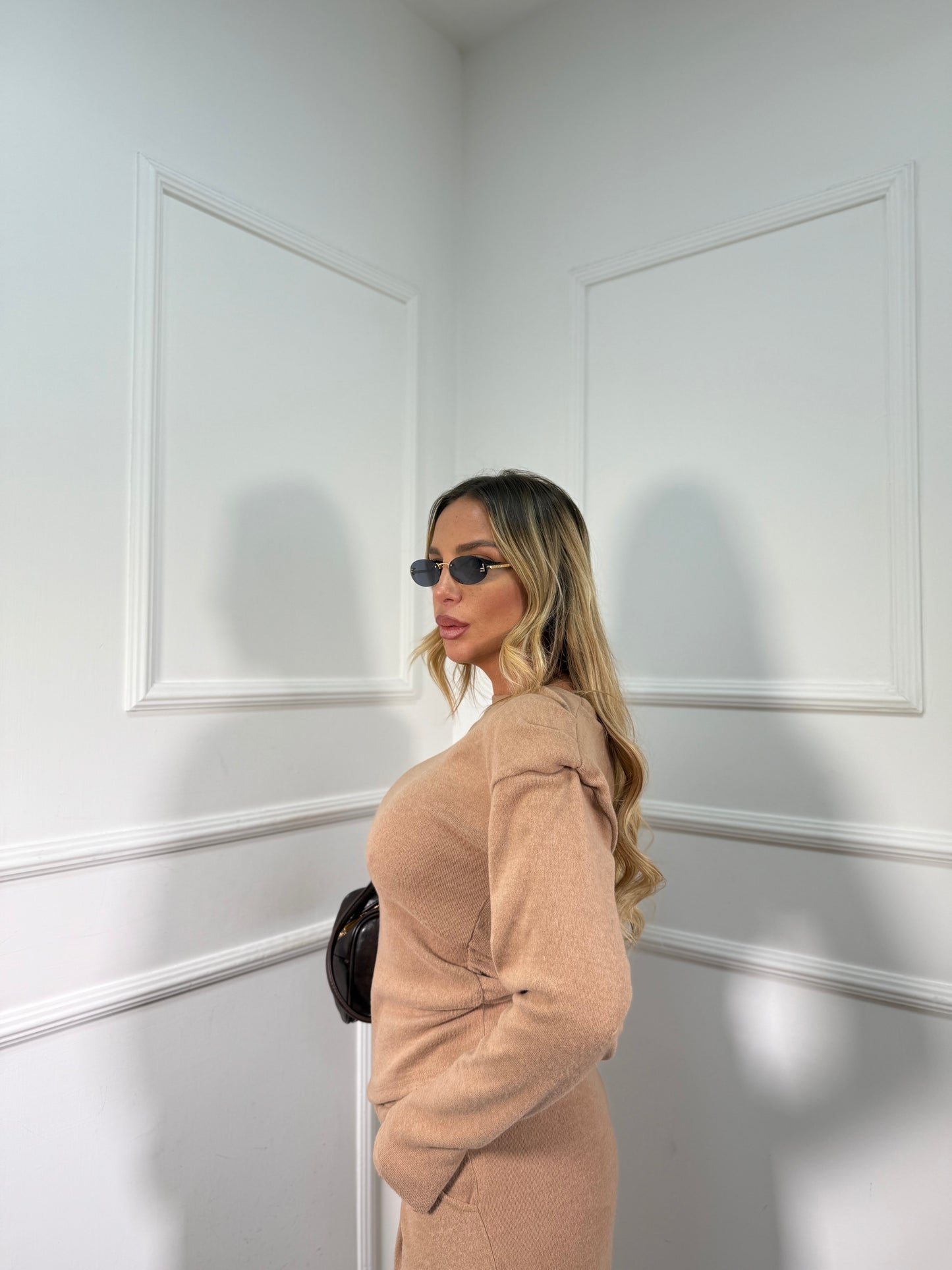 Coordinato in lanetta Cookie camel 21335