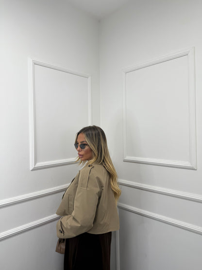 Trench crop Paris camel 5904