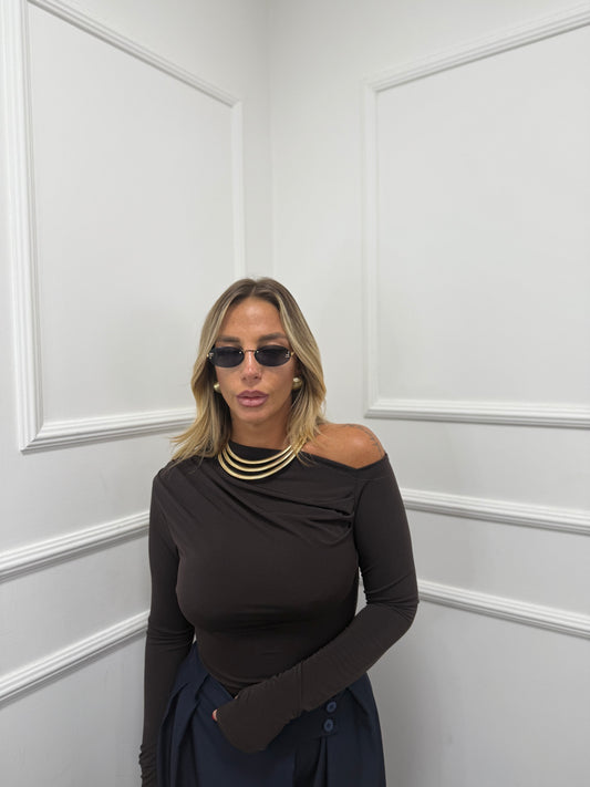 Shirt in lycra Kim cioccolato 24392