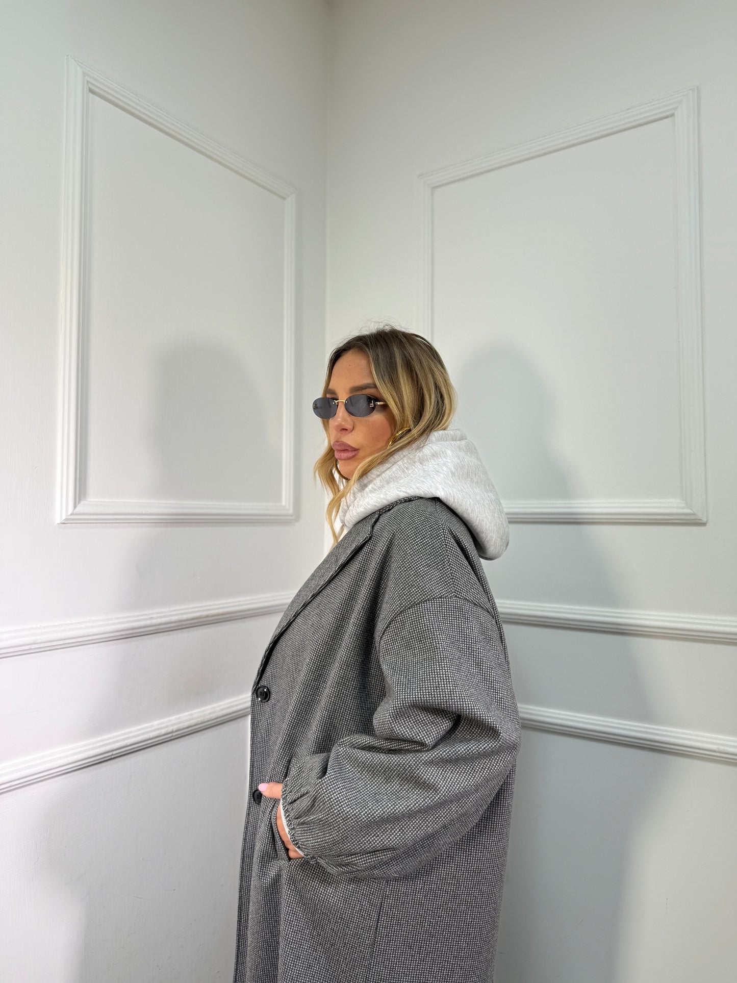 Maxicoat in tweed Favola 2.0 grigio 22635