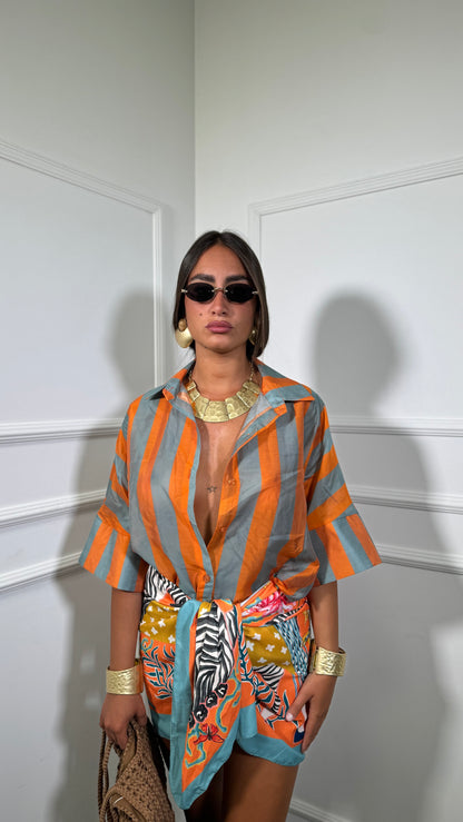 Gonna pareo Carribean arancio/turchese 2450402