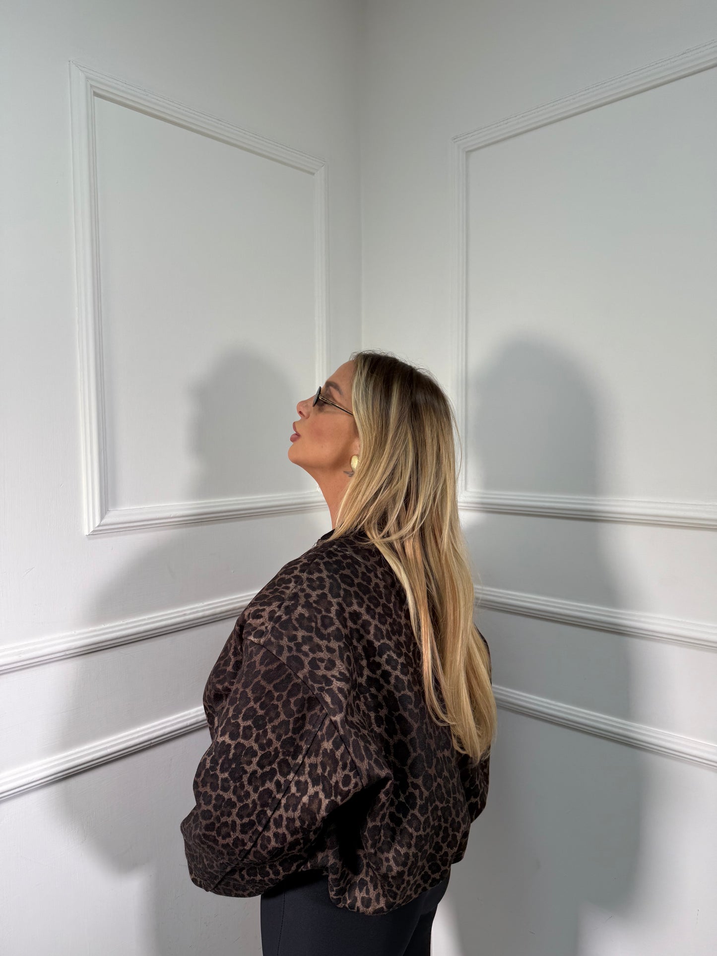 Bomber in misto lana maculato 6790