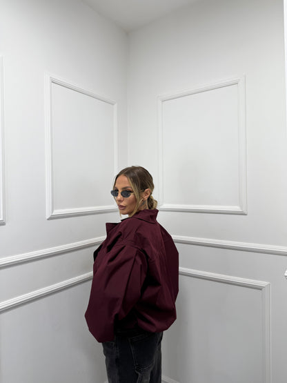 Trench crop Curvy Viral bordeaux 485