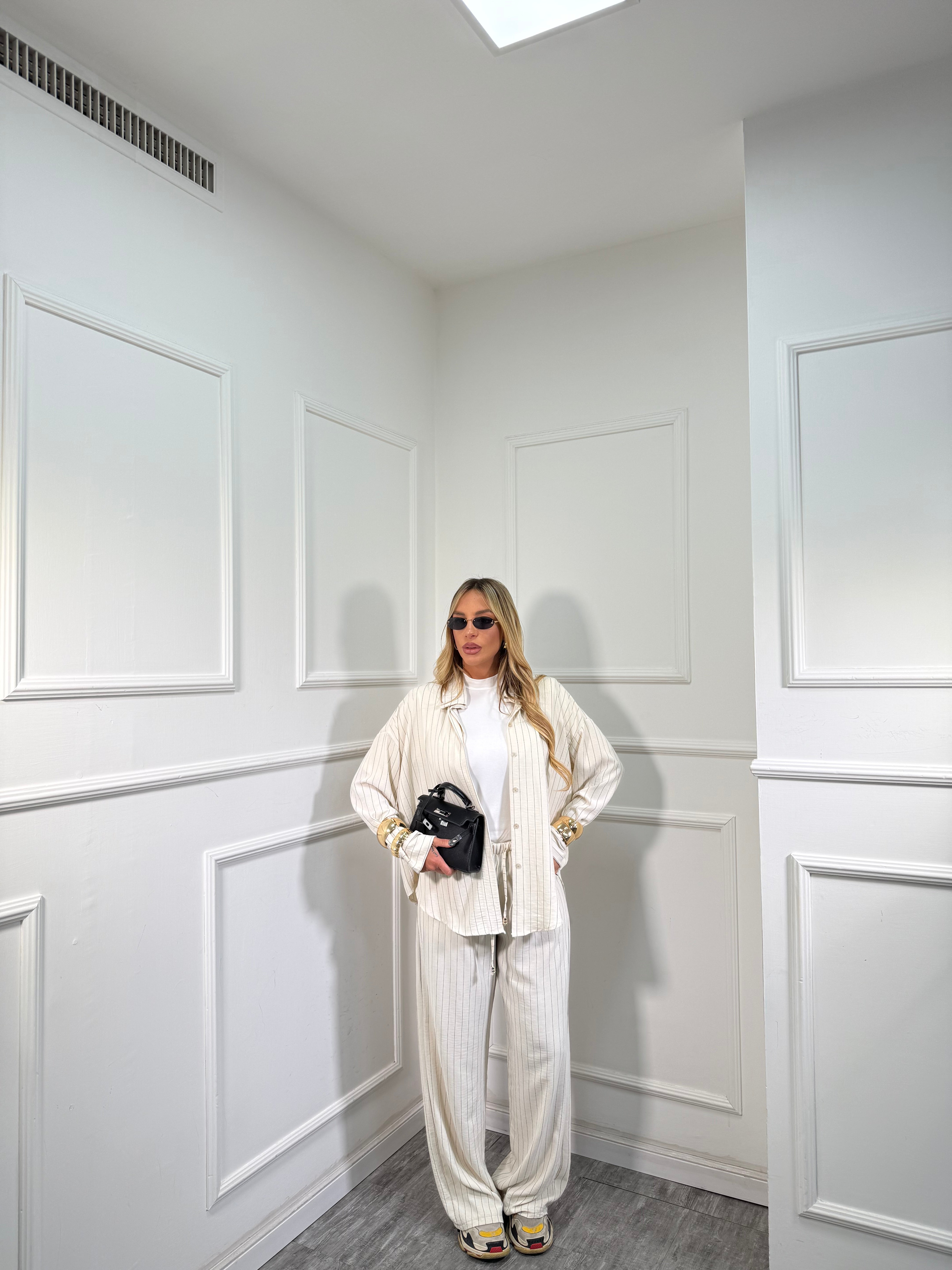 Coordinato gessato Seattle (vari colori) 25003