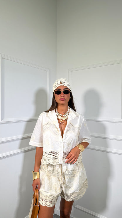 Coordinato in pizzo Gresya canapa