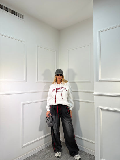 Pantatuta palazzo effetto slavato Alley grigio L6131