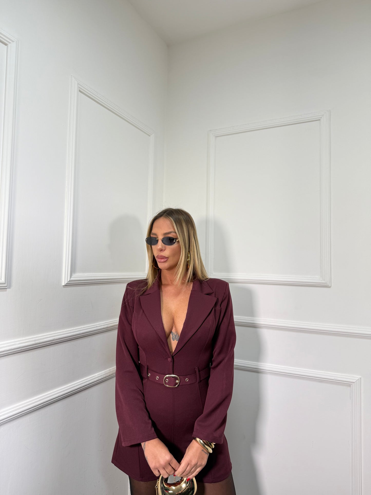 Jumpsuit con cintura Isabel bordeaux 618