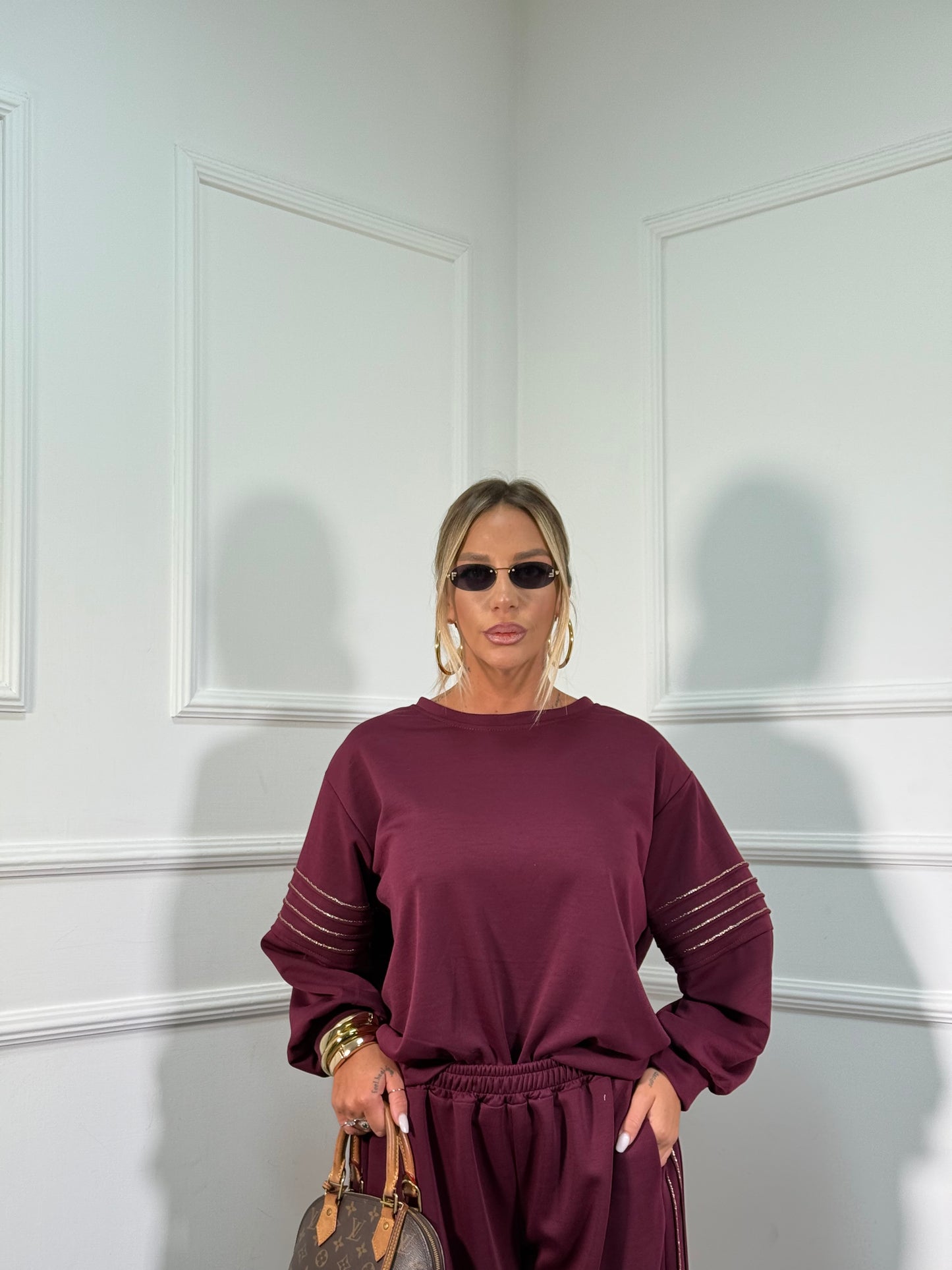 Coordinato in tuta Gold bordeaux dalla 44/52 118911