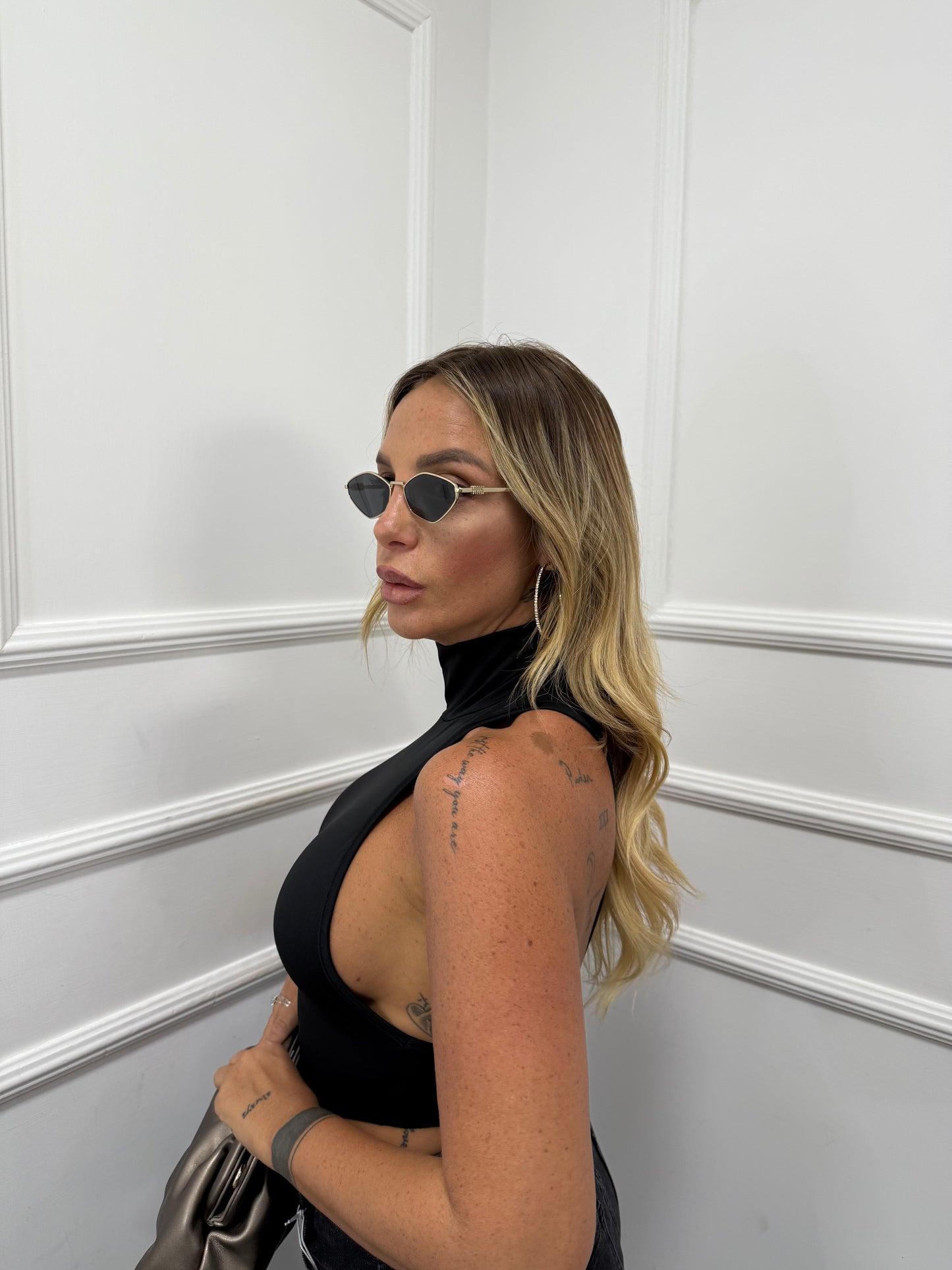 Body collo alto scollo americano Kendall nero 52093