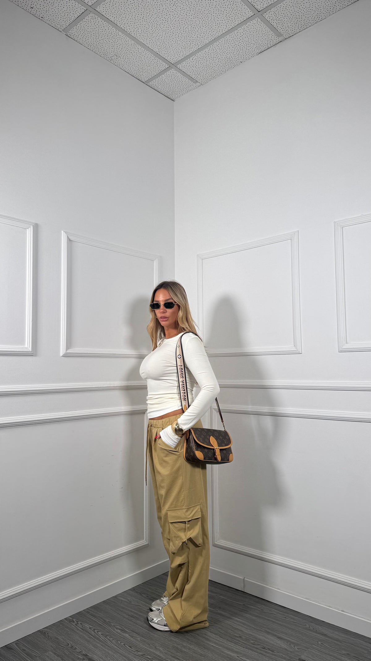Pantaloni cargo  camel j006