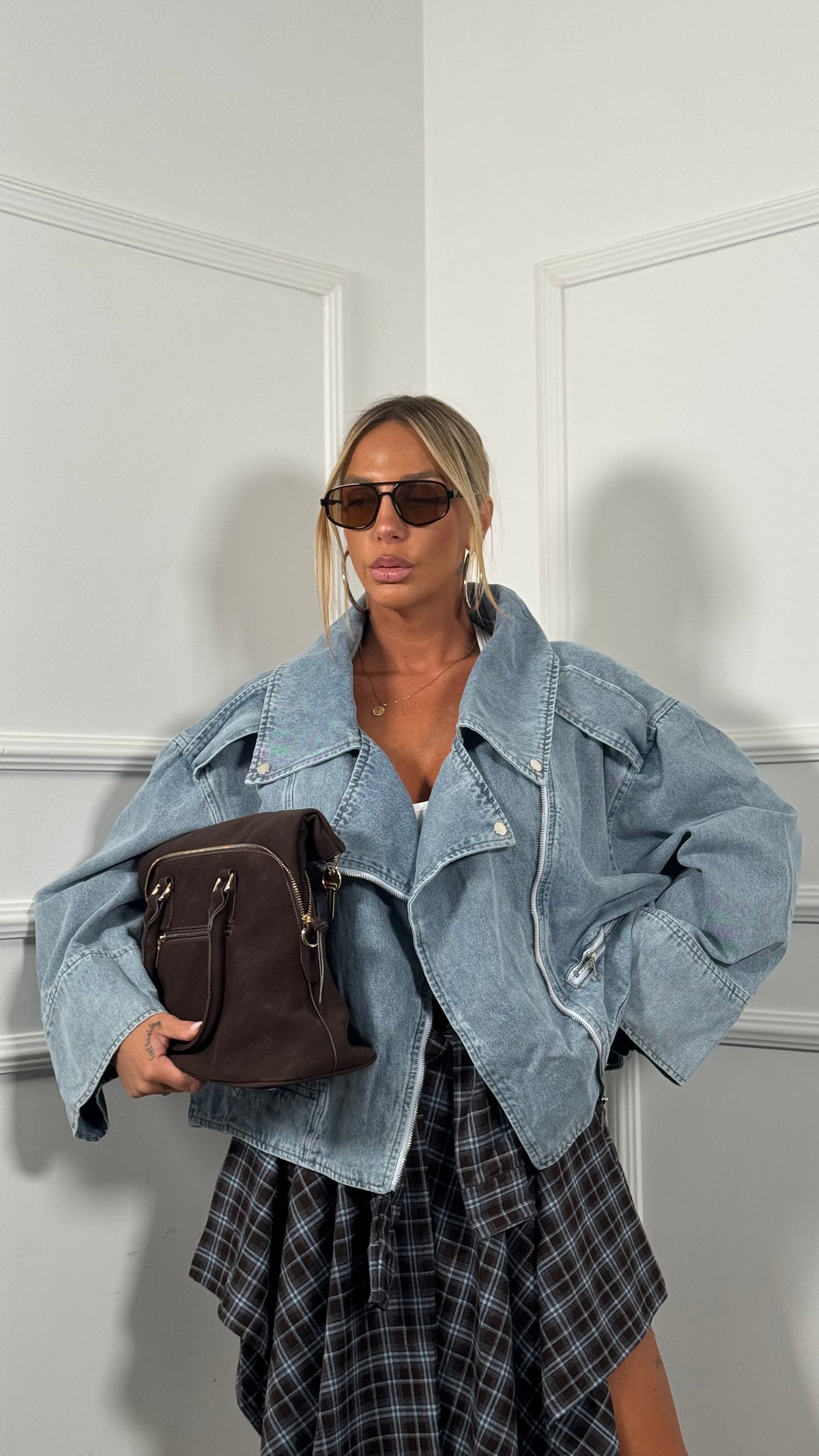 Chiodo oversize in denim Notting Hill lavaggio chiaro 2795