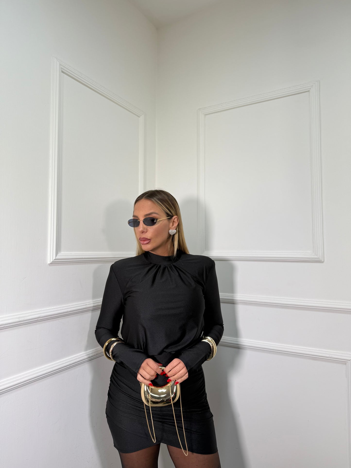 Abito in lycra contenitiva Hype nero 30691