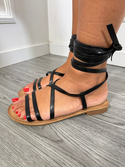 Sandalo alla schiava nero r-159