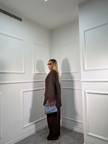 Tailleur Plume cioccolato dalla 44/52 m10076