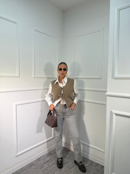 Jeans sigaretta taglio vivo grigio fy10615