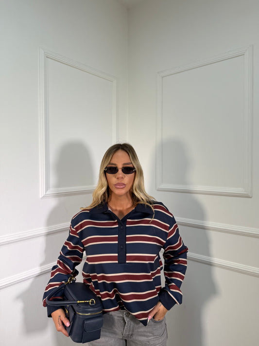 Polo in pile Florence blu m60601