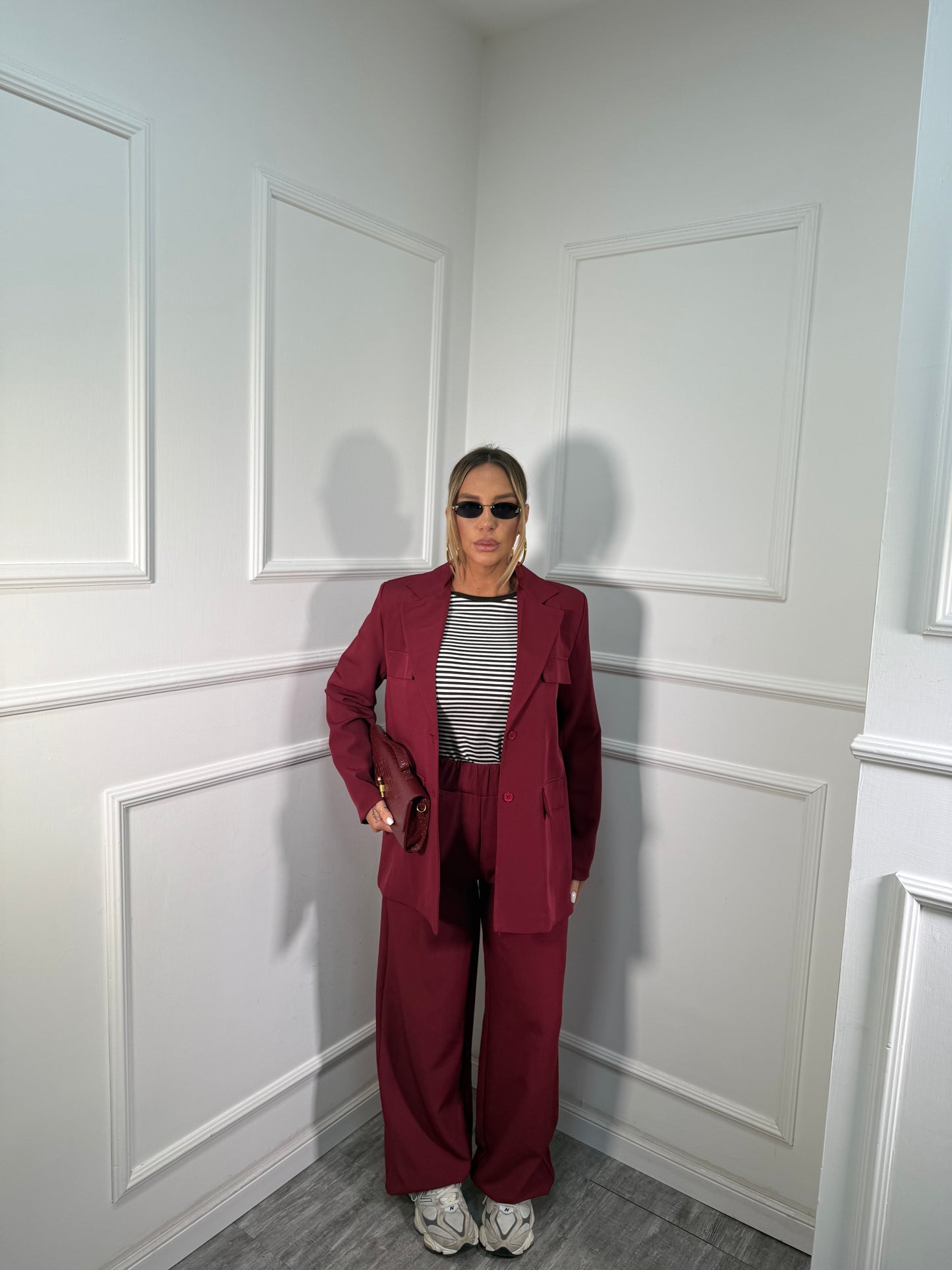 Tailleur balloon Eva bordeaux 4080