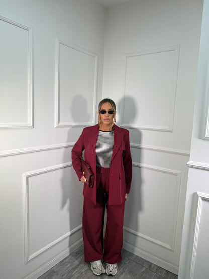 Tailleur balloon Eva bordeaux 4080