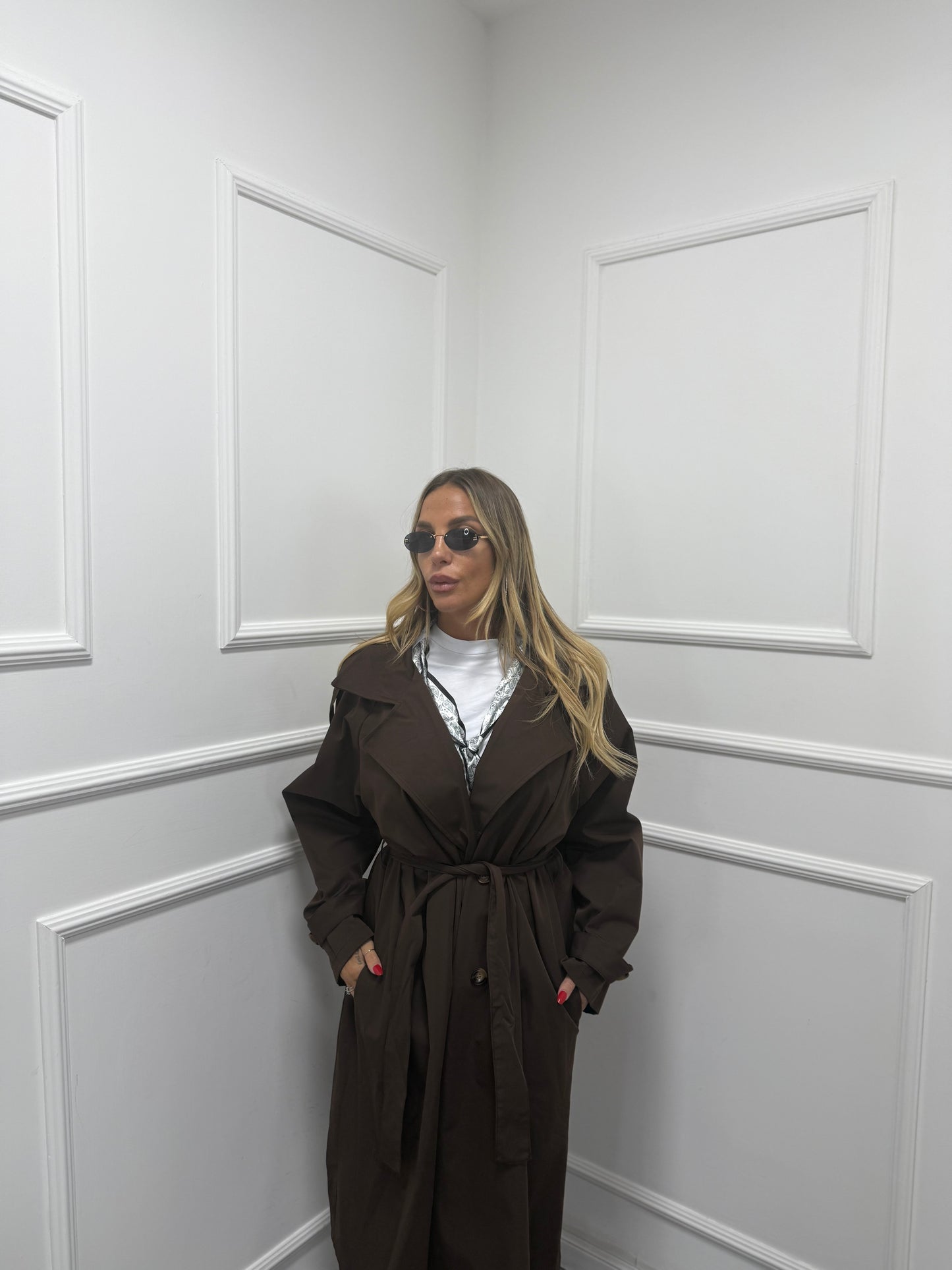 Trench London cioccolato curvy 5927