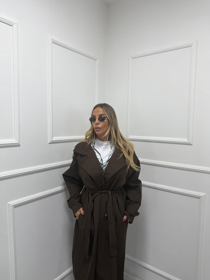 Trench London cioccolato curvy 5927