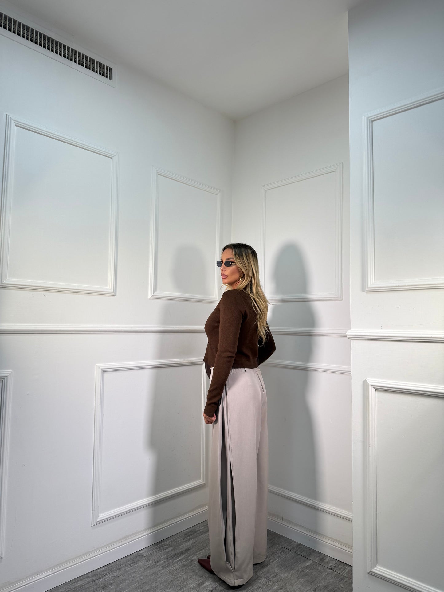 Pantaloni palazzo balloon Notting Hill sabbia m13356