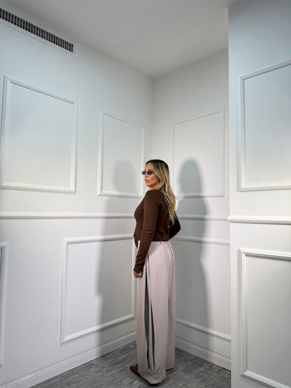 Pantaloni palazzo balloon Notting Hill sabbia m13356