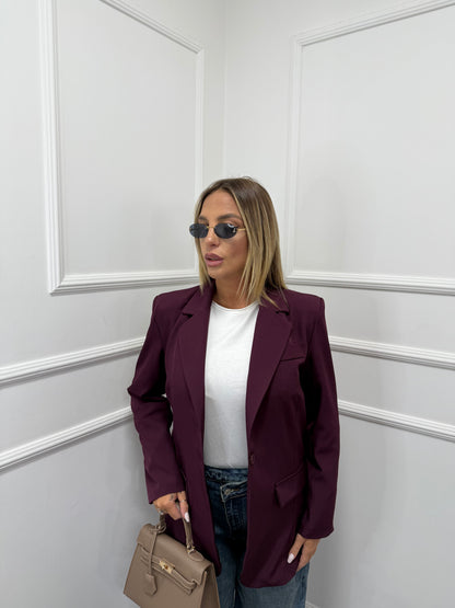 Blazer con spalline Classic slim borgogna m11035