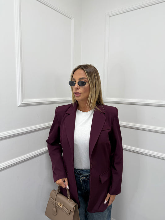 Blazer con spalline Classic slim borgogna m11035