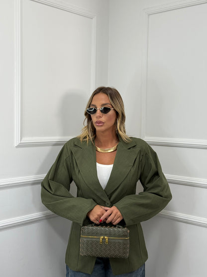 Blazer asimmetrico con spalline verde kiwi 88312