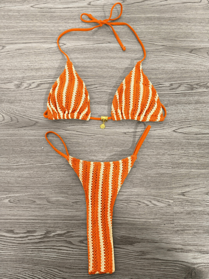Costume con copricostume ricamato Rio arancio s9377