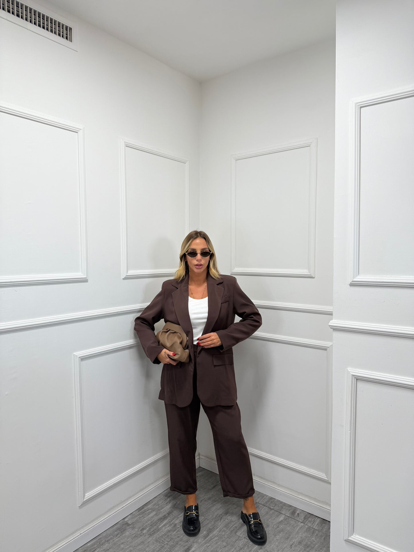 Tailleur curvy Business dalla 46/52 cioccolato m12232