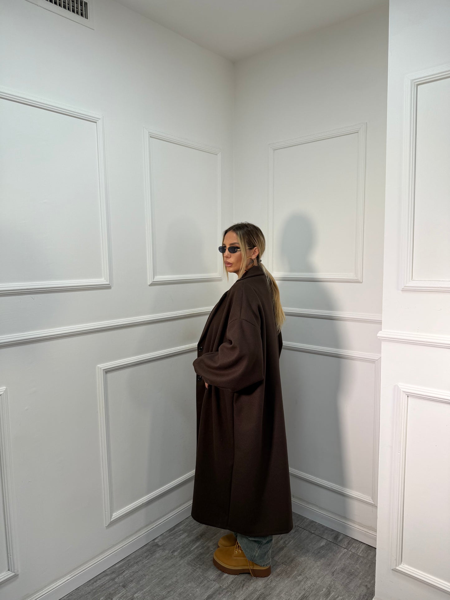 Maxi coat Favola cioccolato 22301