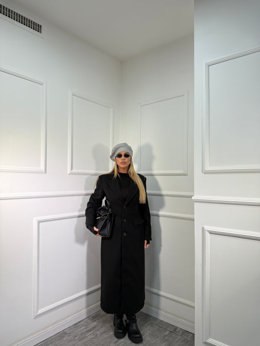 Cappotto in panno avvitato Erin nero 5928