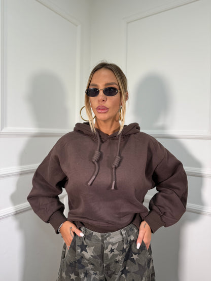 Felpa strutturata Starbucks cacao K-3703