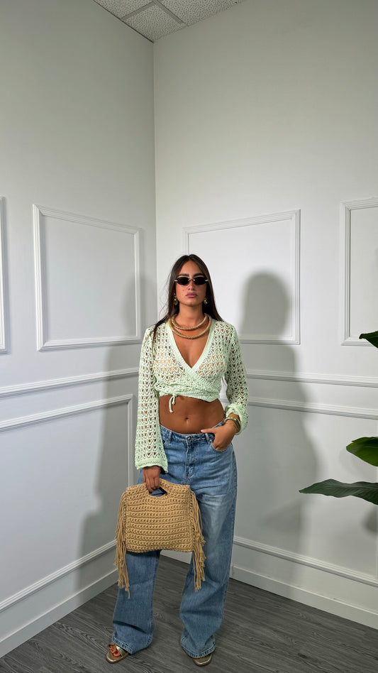 Jeans wide leg lavaggio medio Camy f130