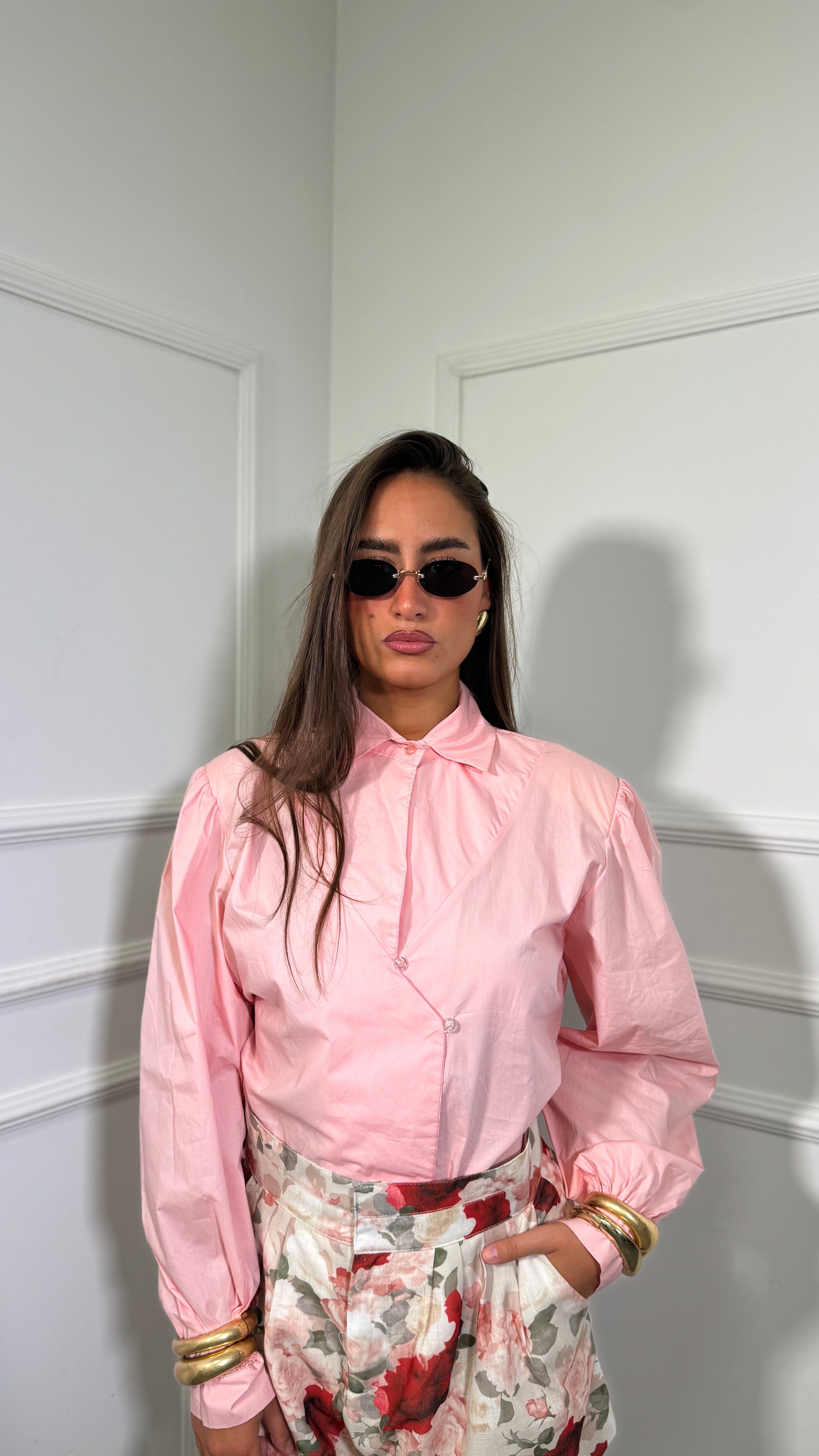 Camicia con spalline e fiocco sul retro Sakura rosa