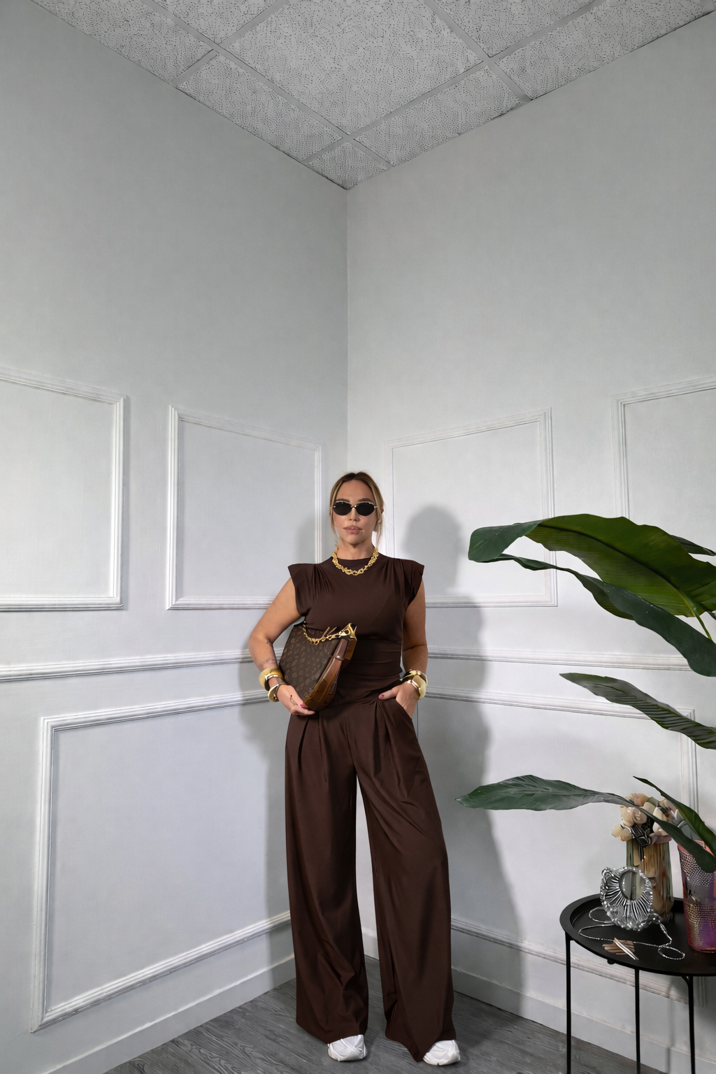 Coordinato in lycra Clio cioccolato