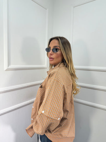 Camicia oversize con manicotti Vibes 2.0 senape mf2698