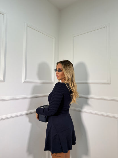 Abito polo lana rasata Tennis blu gg33664