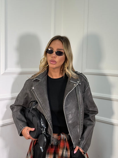 Biker ecopelle Street grigio piombo 70862